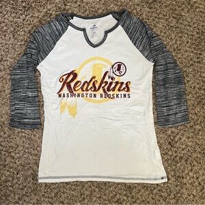 Washington Redskins Womens M 3/4 Sleeve Shirt Majestic Medium NFL Commanders